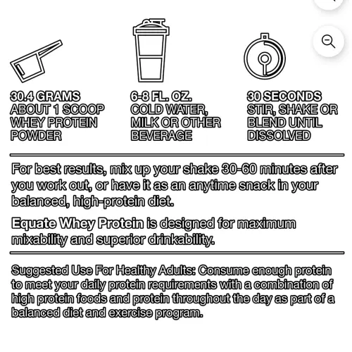 Whey protein Equate 22 servicios Vainilla's photo #1
